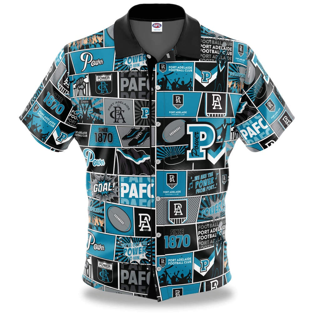 Port Adelaide Power Fanatic Button Up Shirt