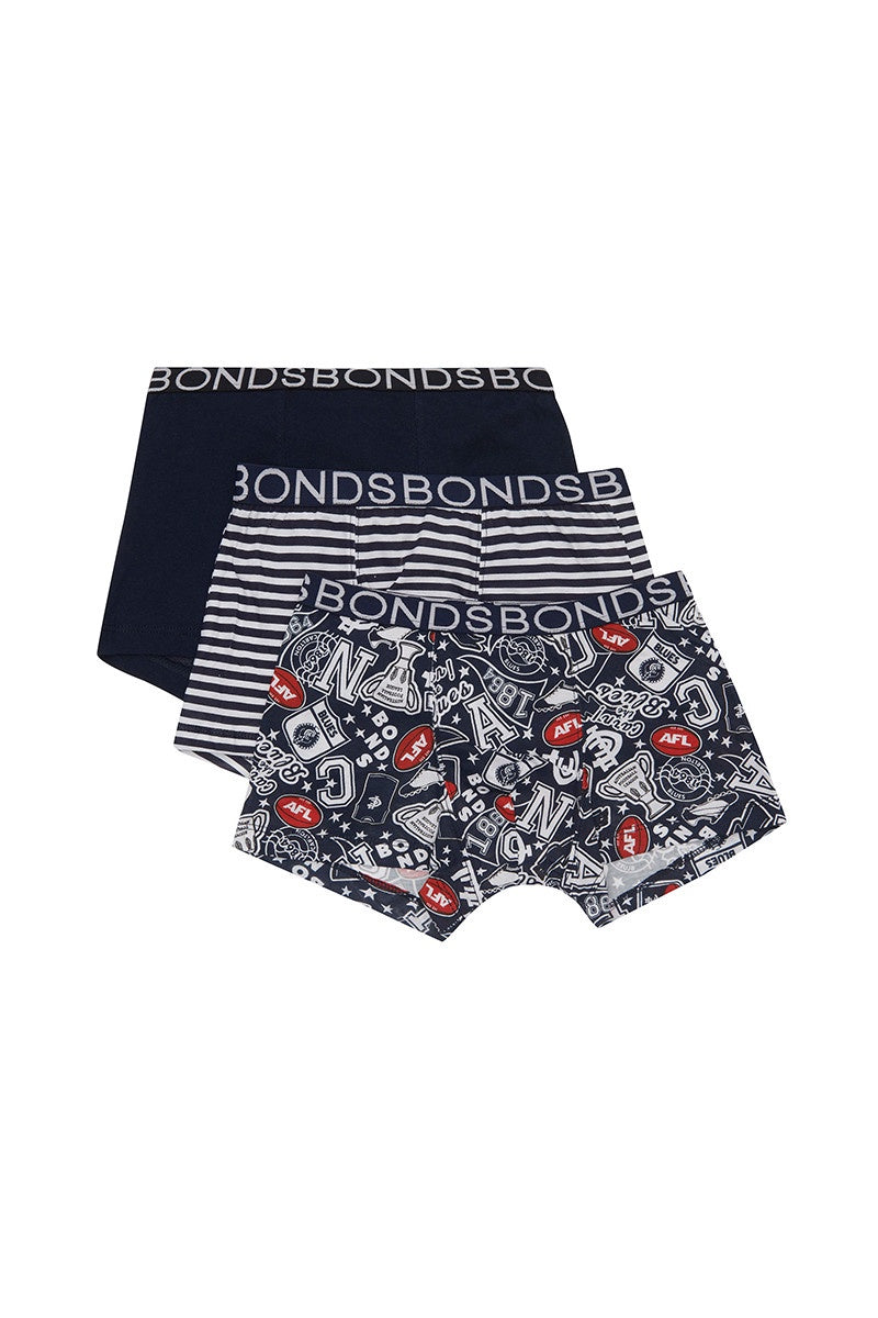 Carlton Blues Bonds Boys Trunk 3 Pack