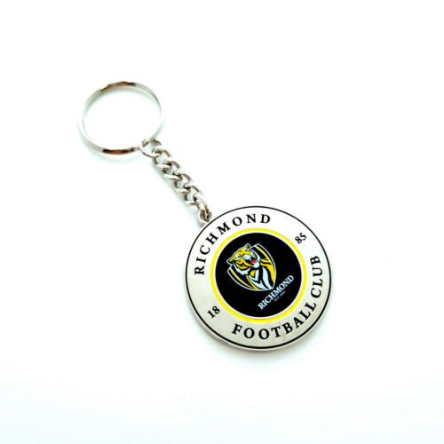 Richmond Tigers Round Keyring