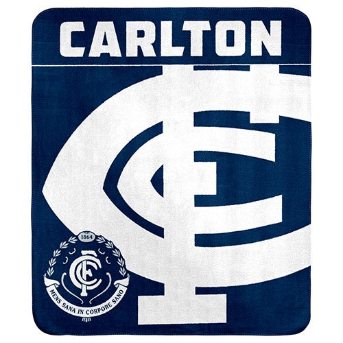 Carlton Blues Polar Fleece Throw Rug