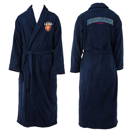 Brisbane Lions Adult Bathrobe - Dressing Gown