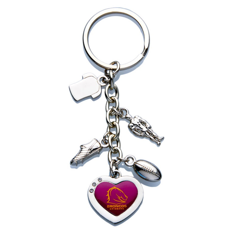 Brisbane Broncos Charm Keyring