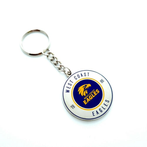 West Coast Eagles Round Keyring