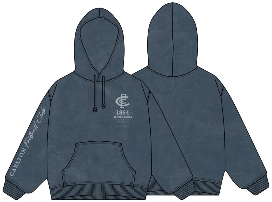 Carlton Blues Acid Wash Hoodie
