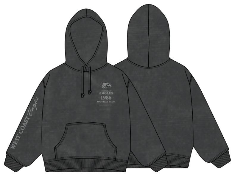 West Coast Eagles Acid Wash Hoodie