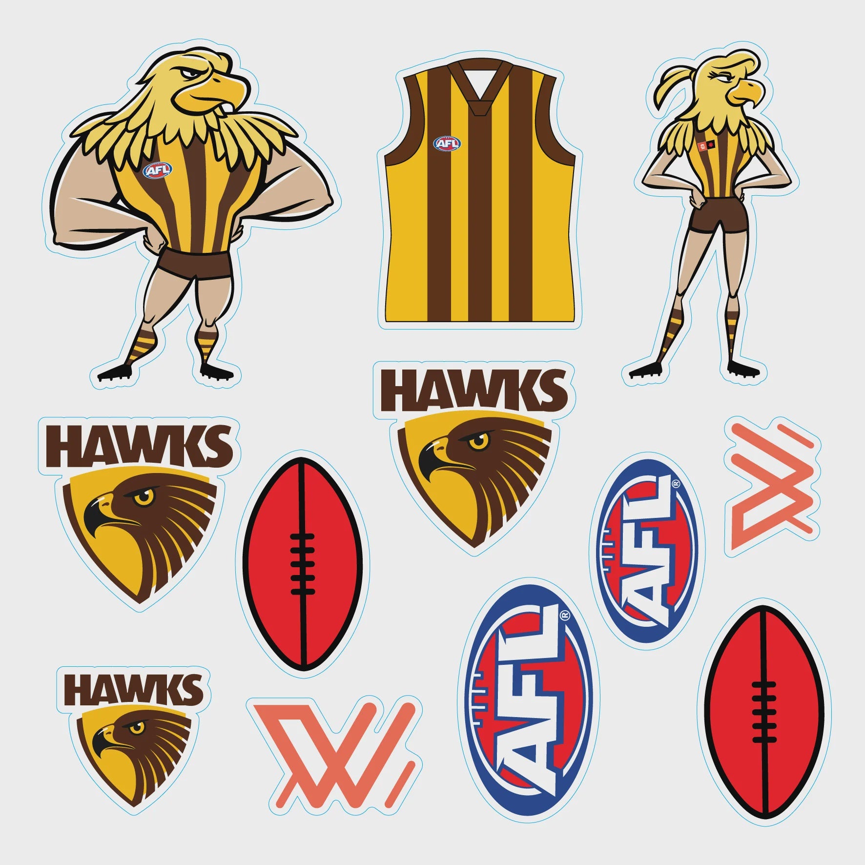 Hawthorn Hawks Sticker Sheet