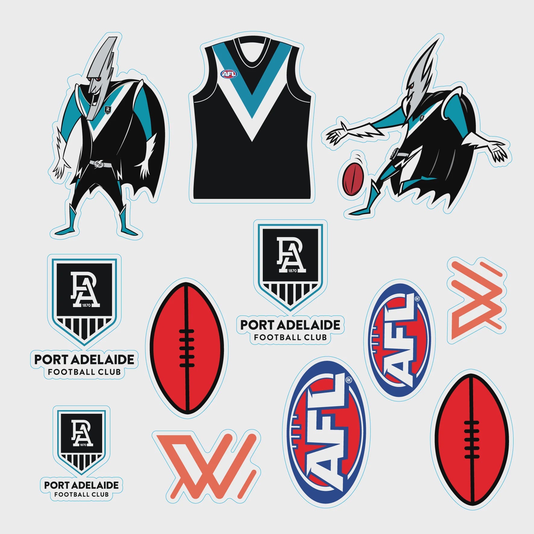 Port Adelaide Power Sticker Sheet