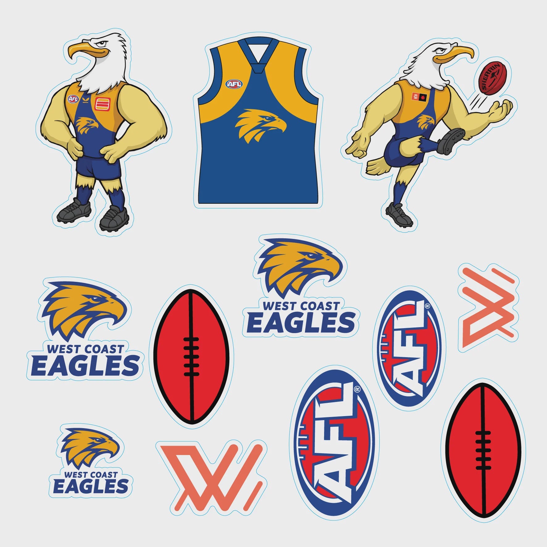 West Coast Eagles  Sticker Sheet
