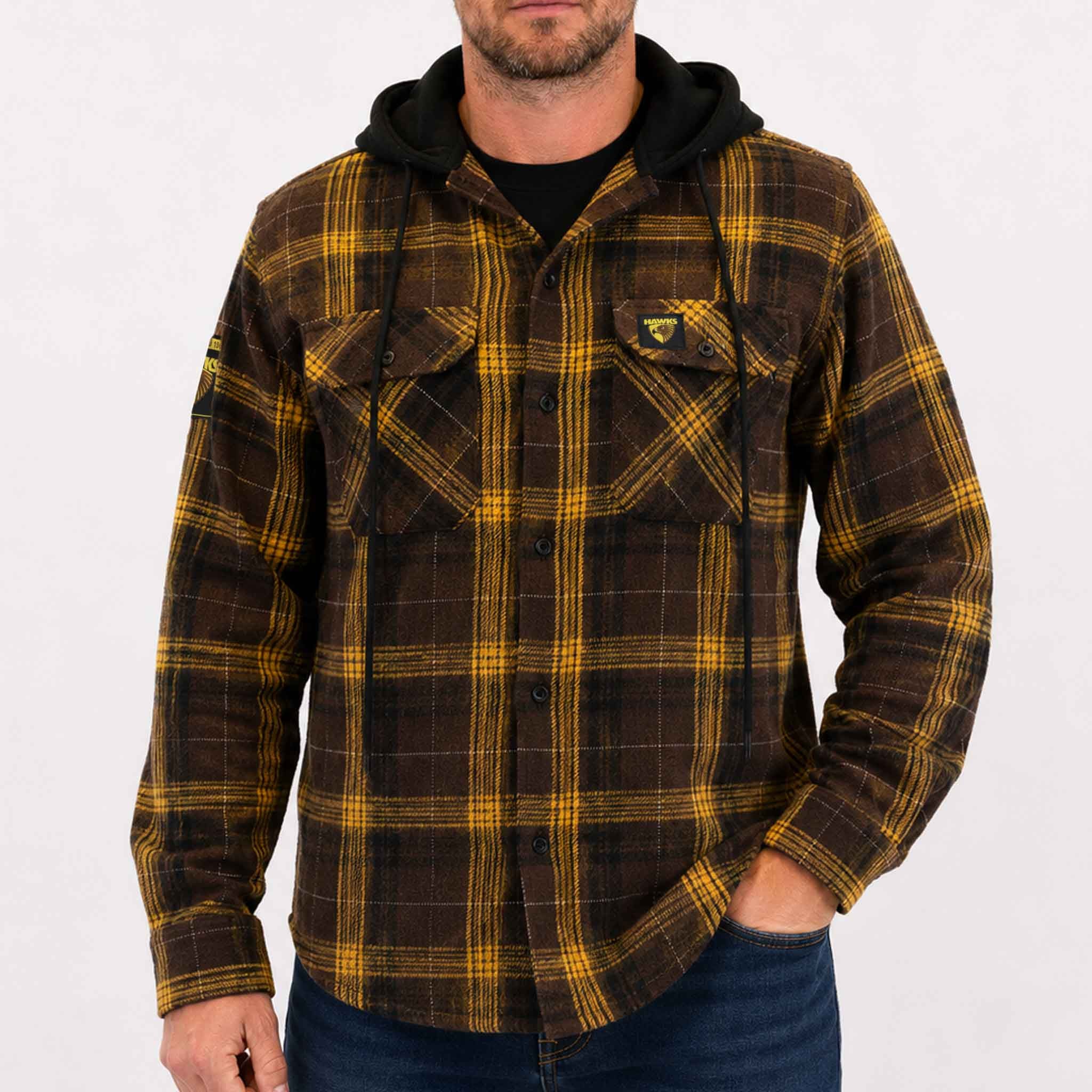 Hawthorn Hawks Hooded Flannel Shirt