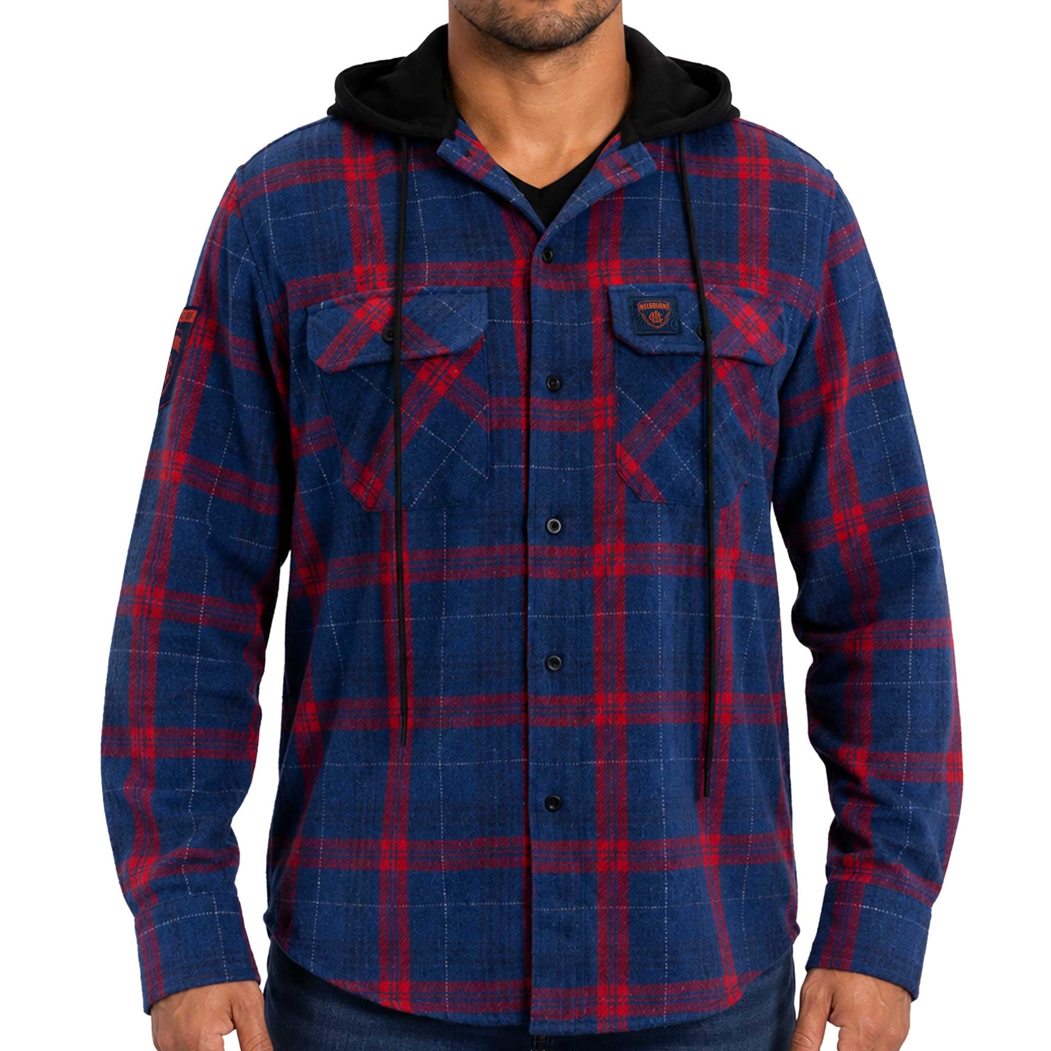 Melbourne Demons Hooded Flannel Shirt