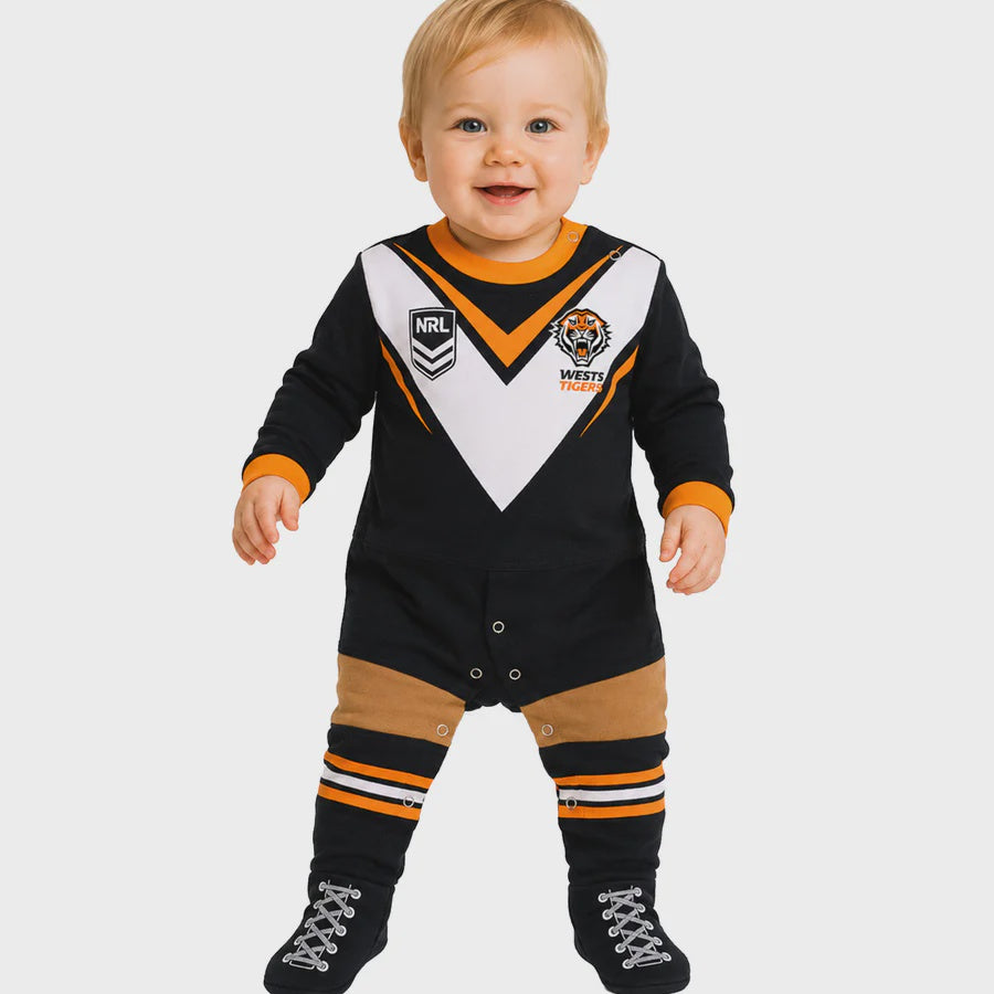 West Tigers Baby Footysuit