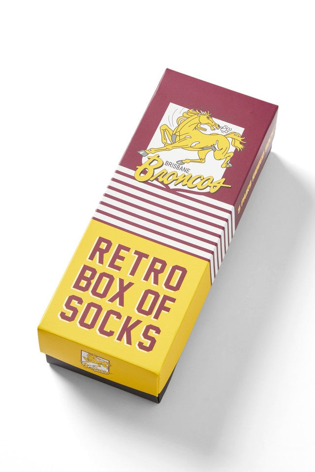 Brisbane Broncos Retro Box Of Socks