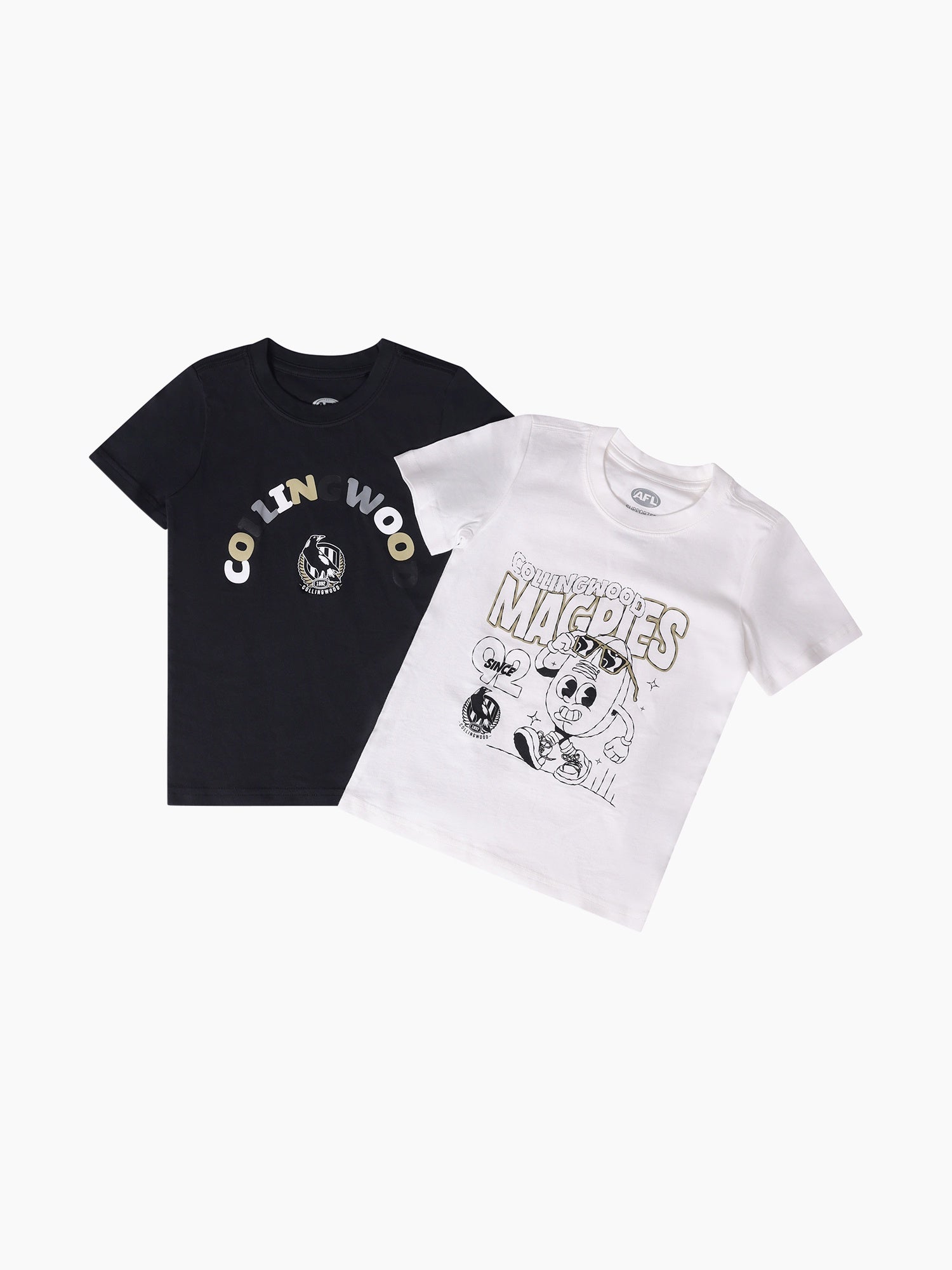 Collingwood Magpies Kids Graphic Tee 2 Pack