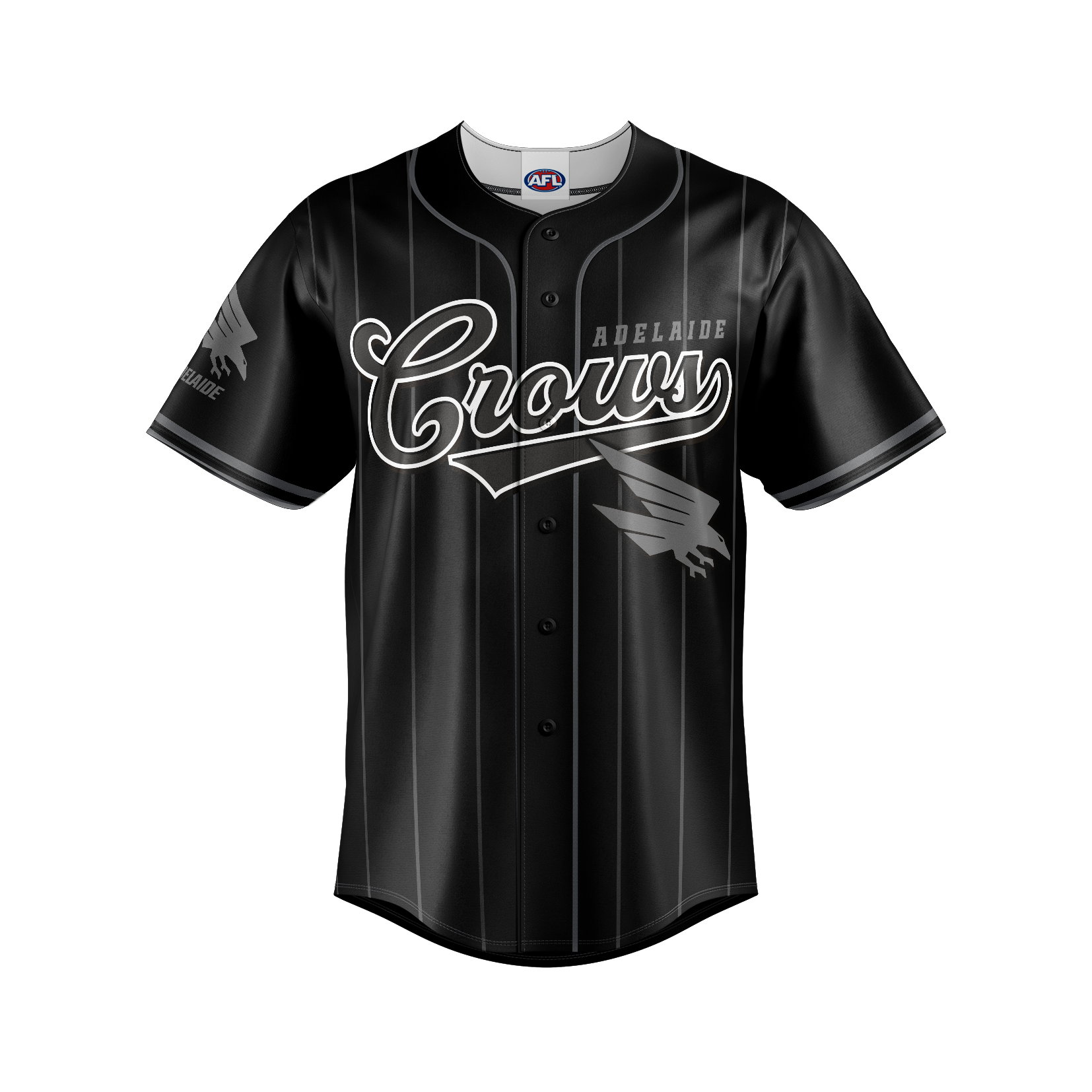 Adelaide Crows Blackout Baseball Shirt