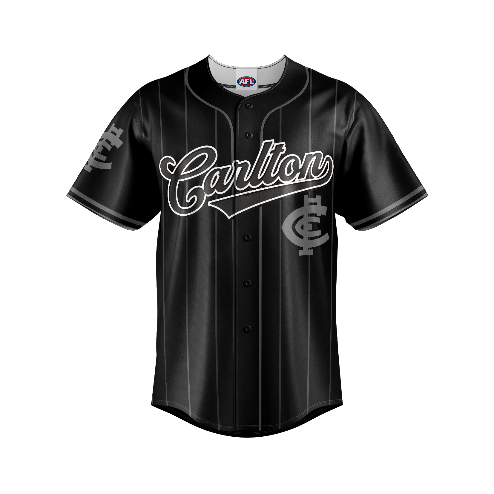Carlton Blues Blackout Baseball Shirt