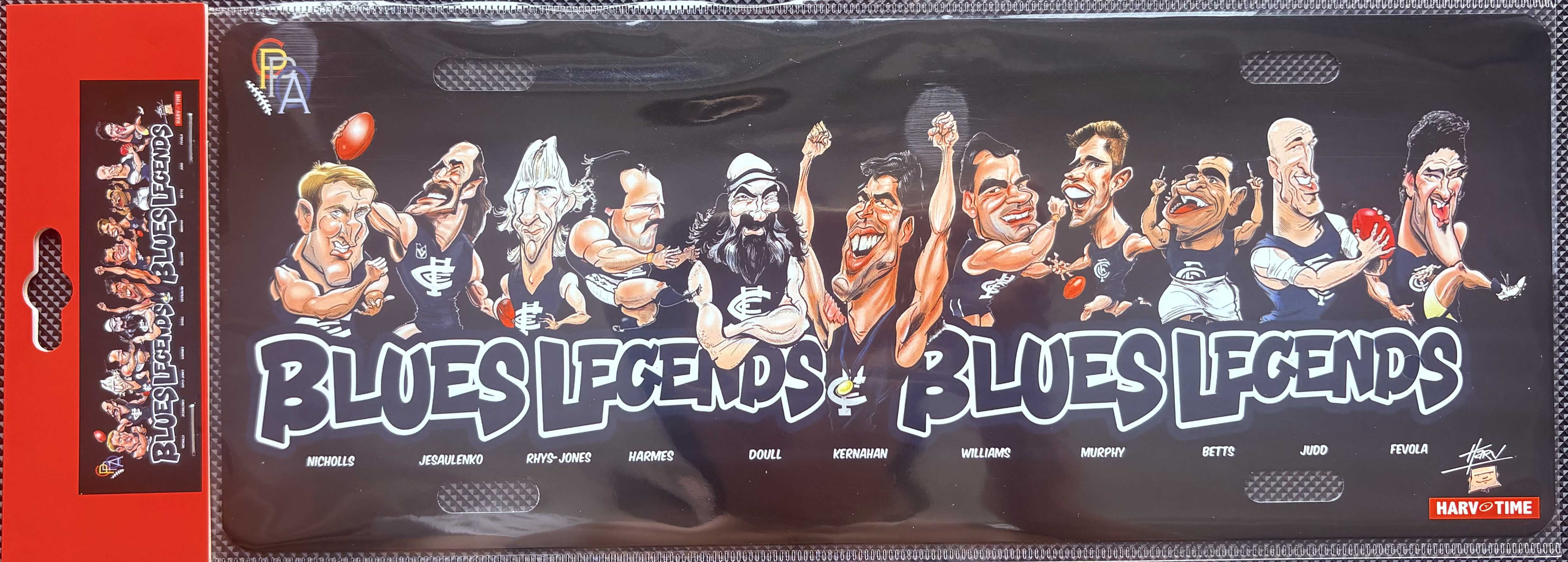 Carlton Blues Legends Caricature Licence Plate Tin Sign