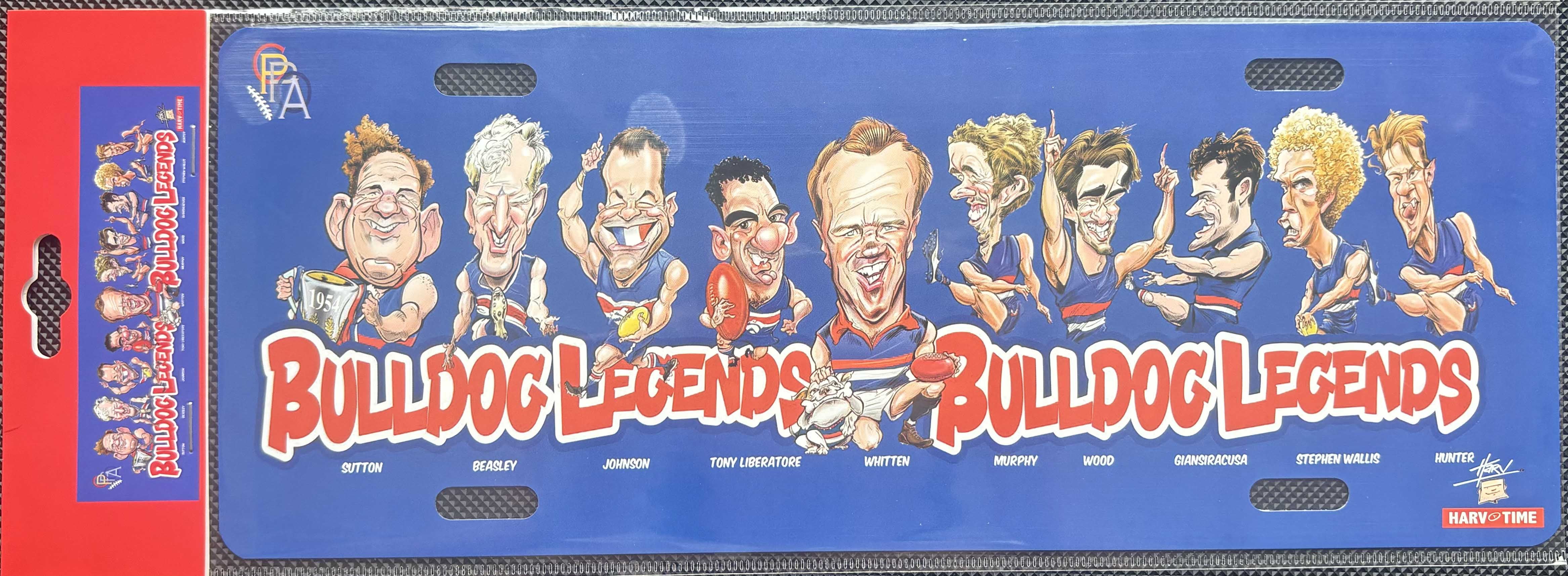 Western Bulldogs Legends Caricature Licence Plate Tin Sign