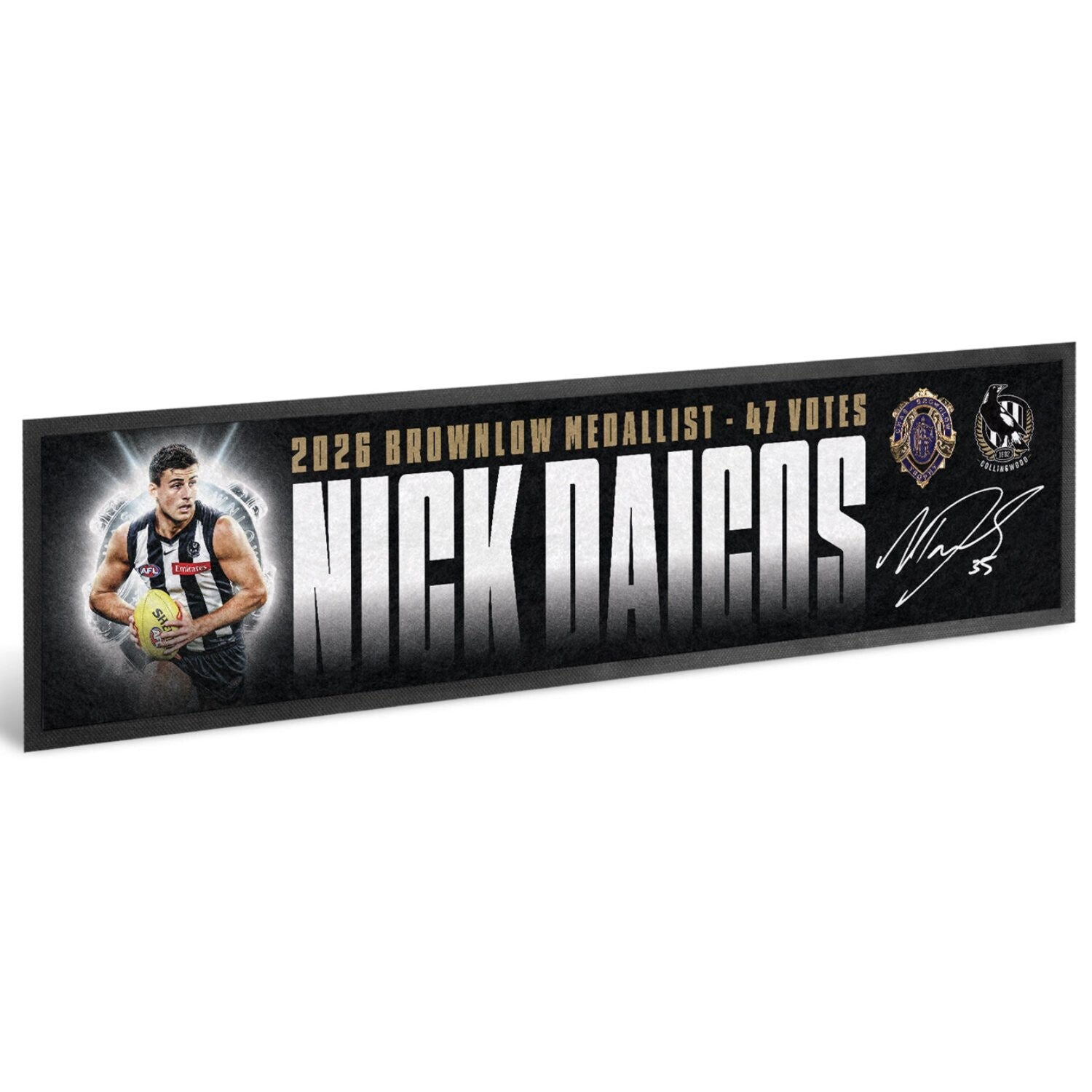 Collingwood Magpies - Nick Daicos Brownlow Bar Runner