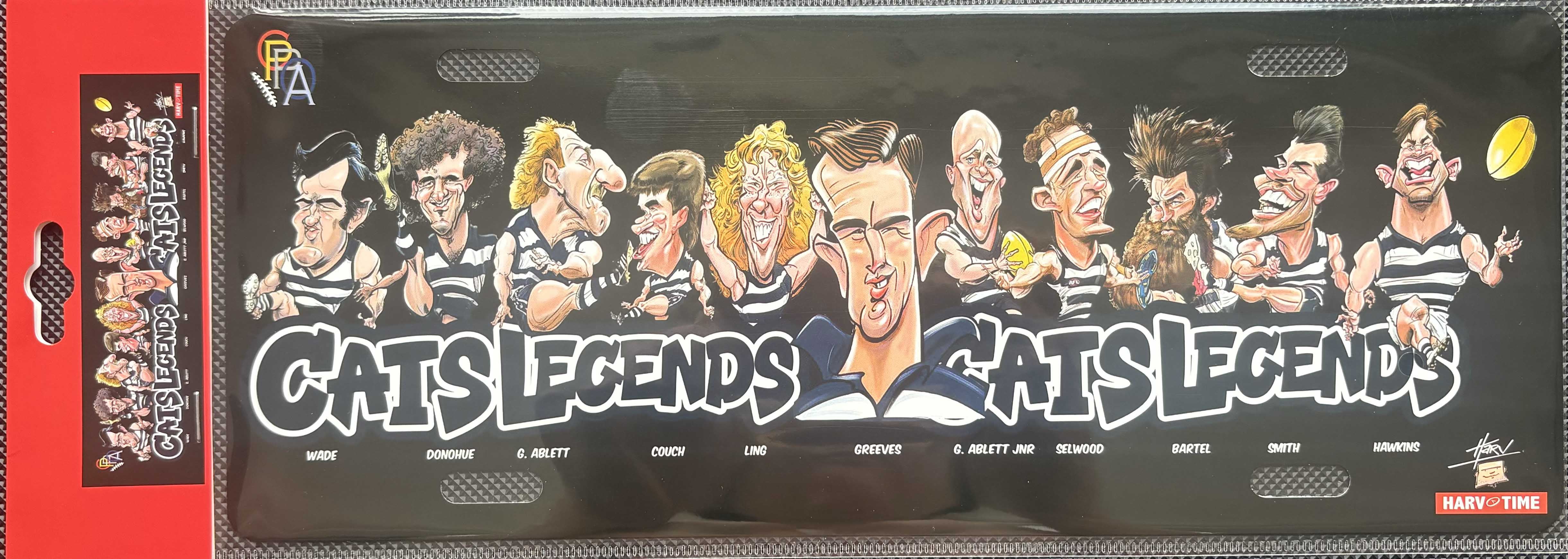 Geelong Cats Legends Caricature Licence Plate Tin Sign