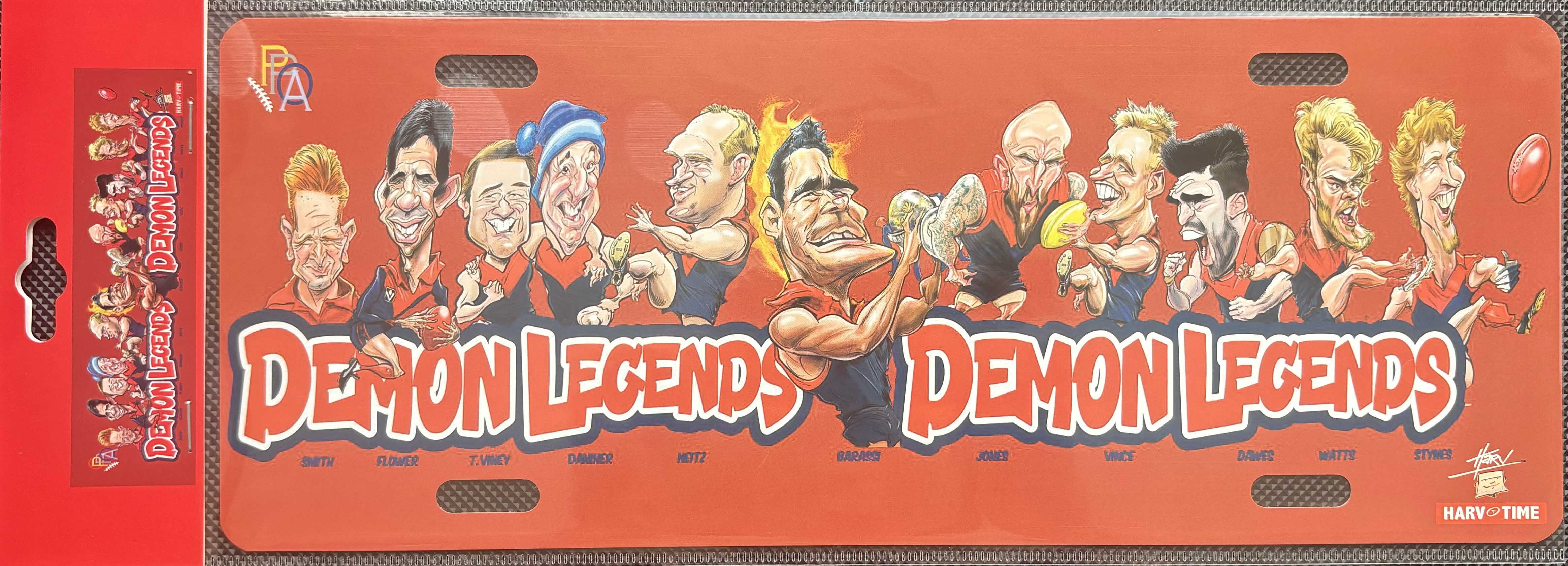 Melbourne Demons Legends Caricature Licence Plate Tin Sign