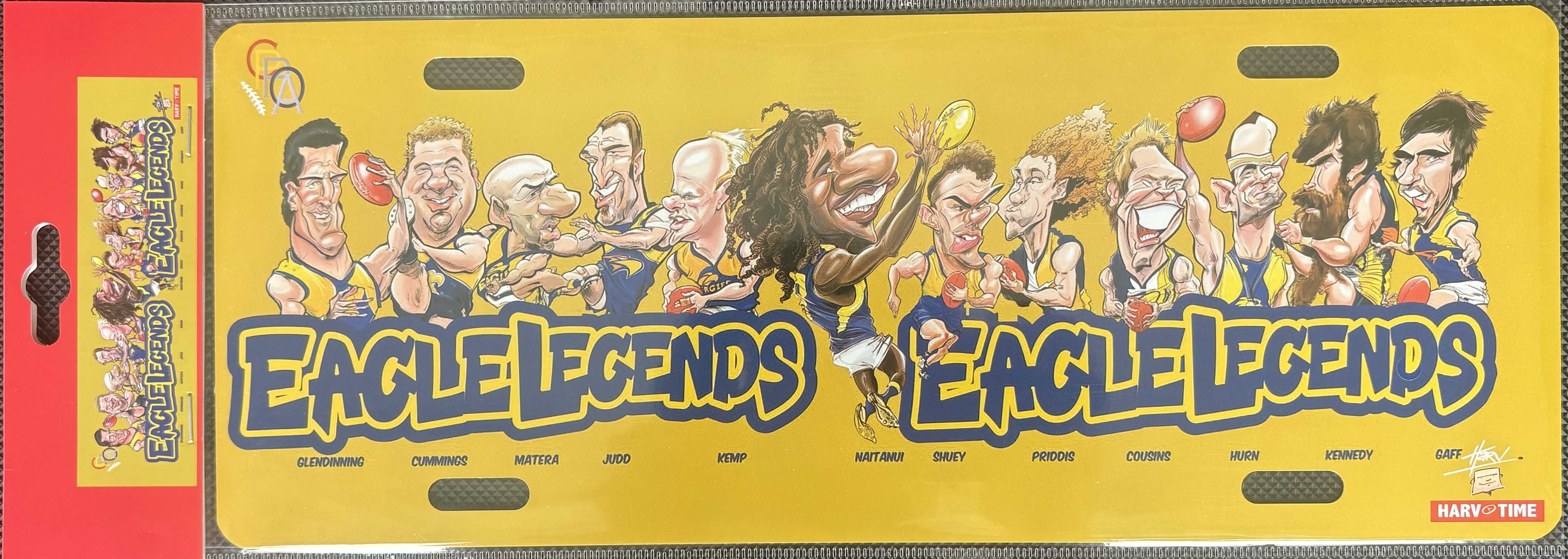 West Coast Eagles Legends Caricature Licence Plate Tin Sign