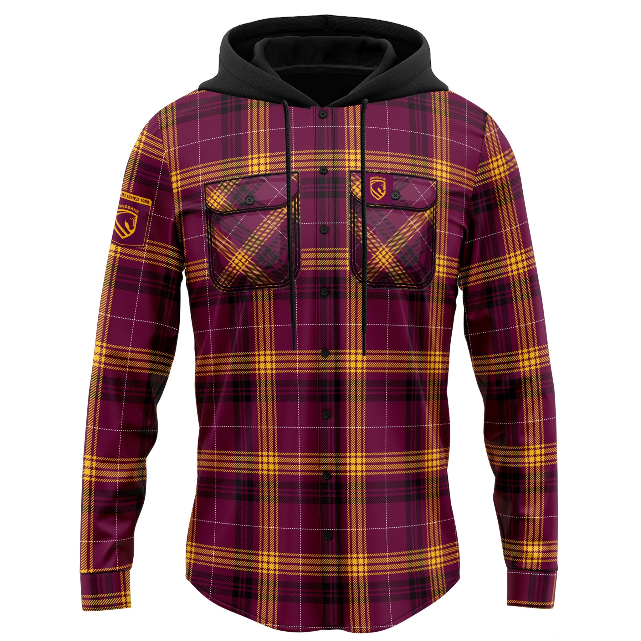 Brisbane Broncos Hooded Flannel Shirt
