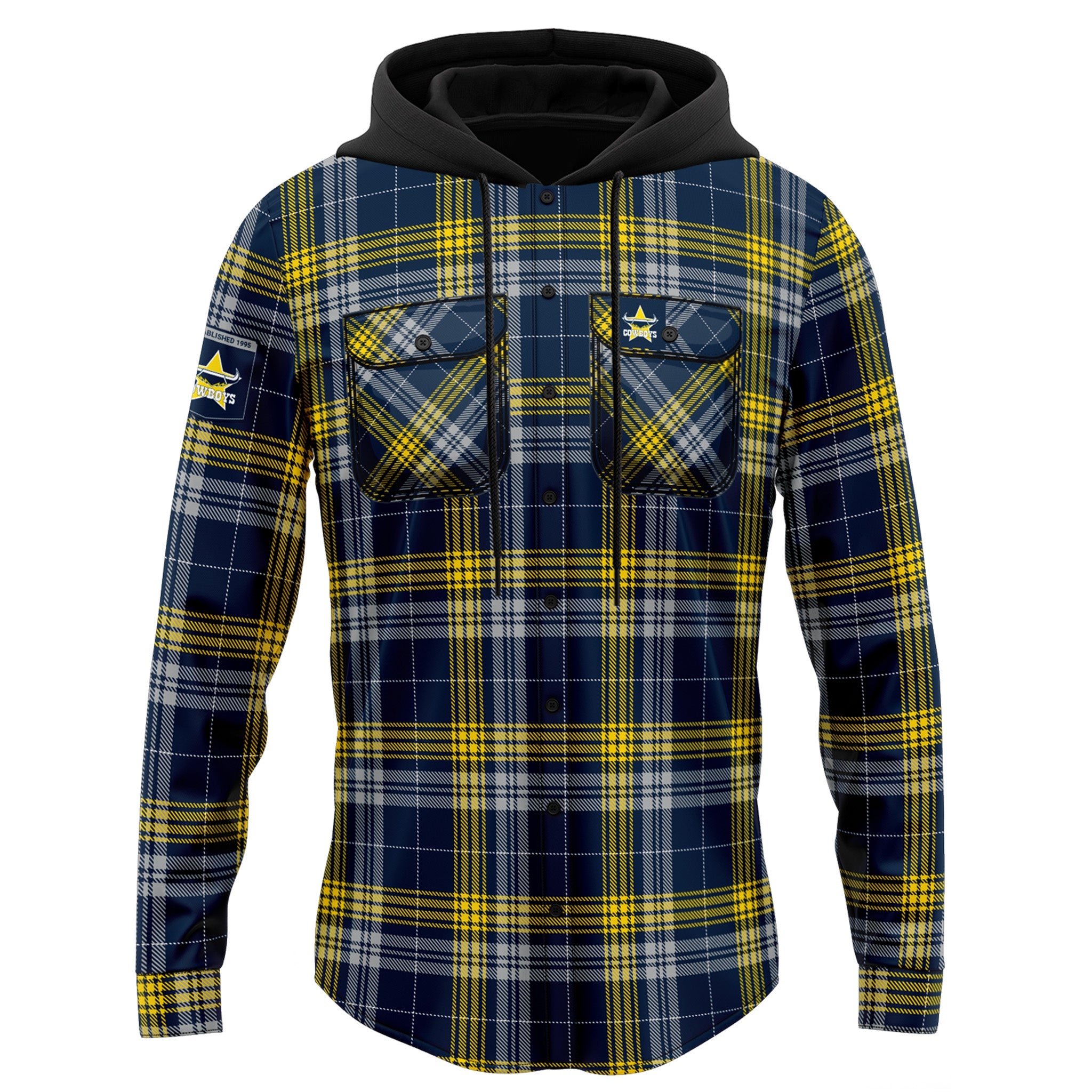 North Queensland Cowboys Hooded Flannel Shirt