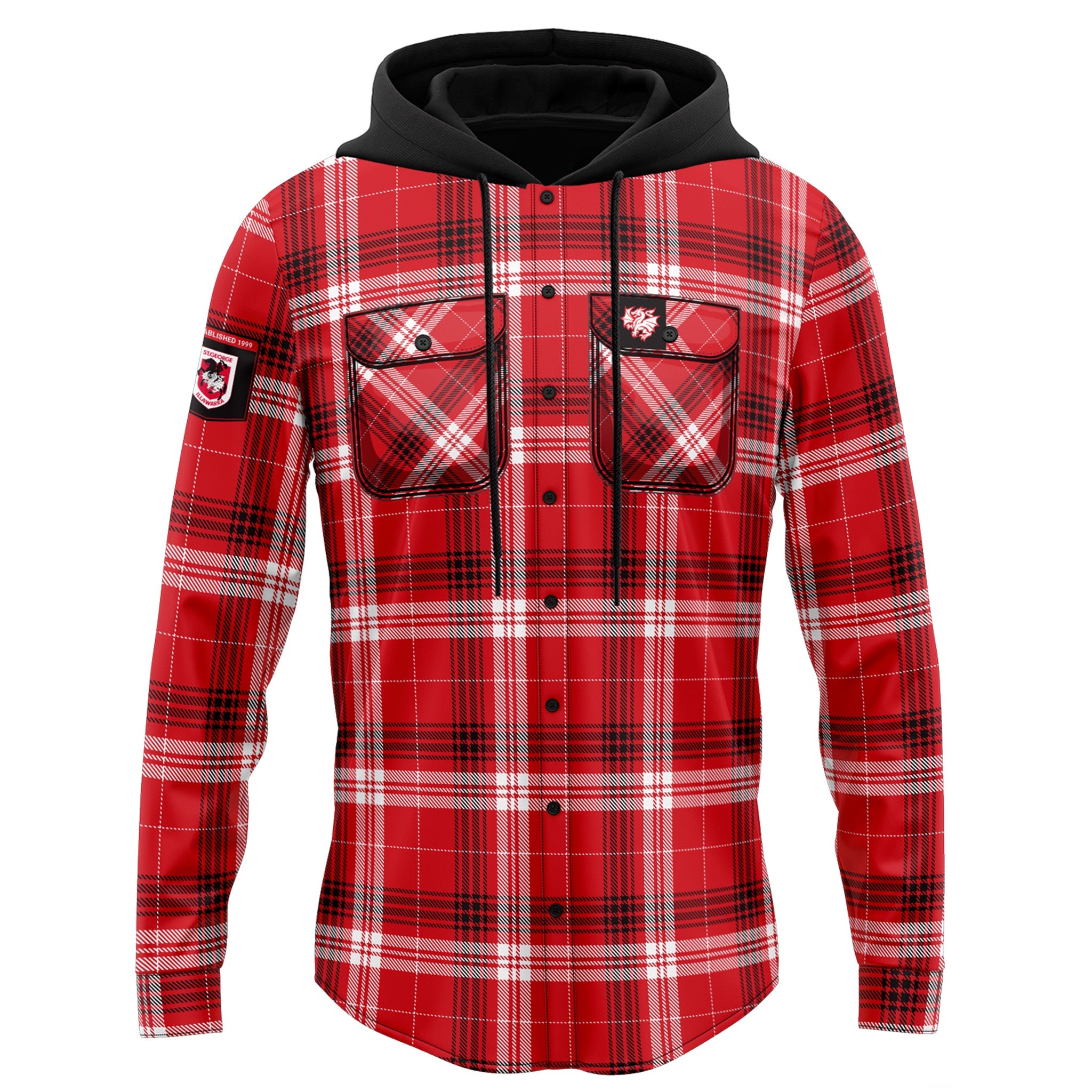 St George Illawarra Dragons Hooded Flannel Shirt