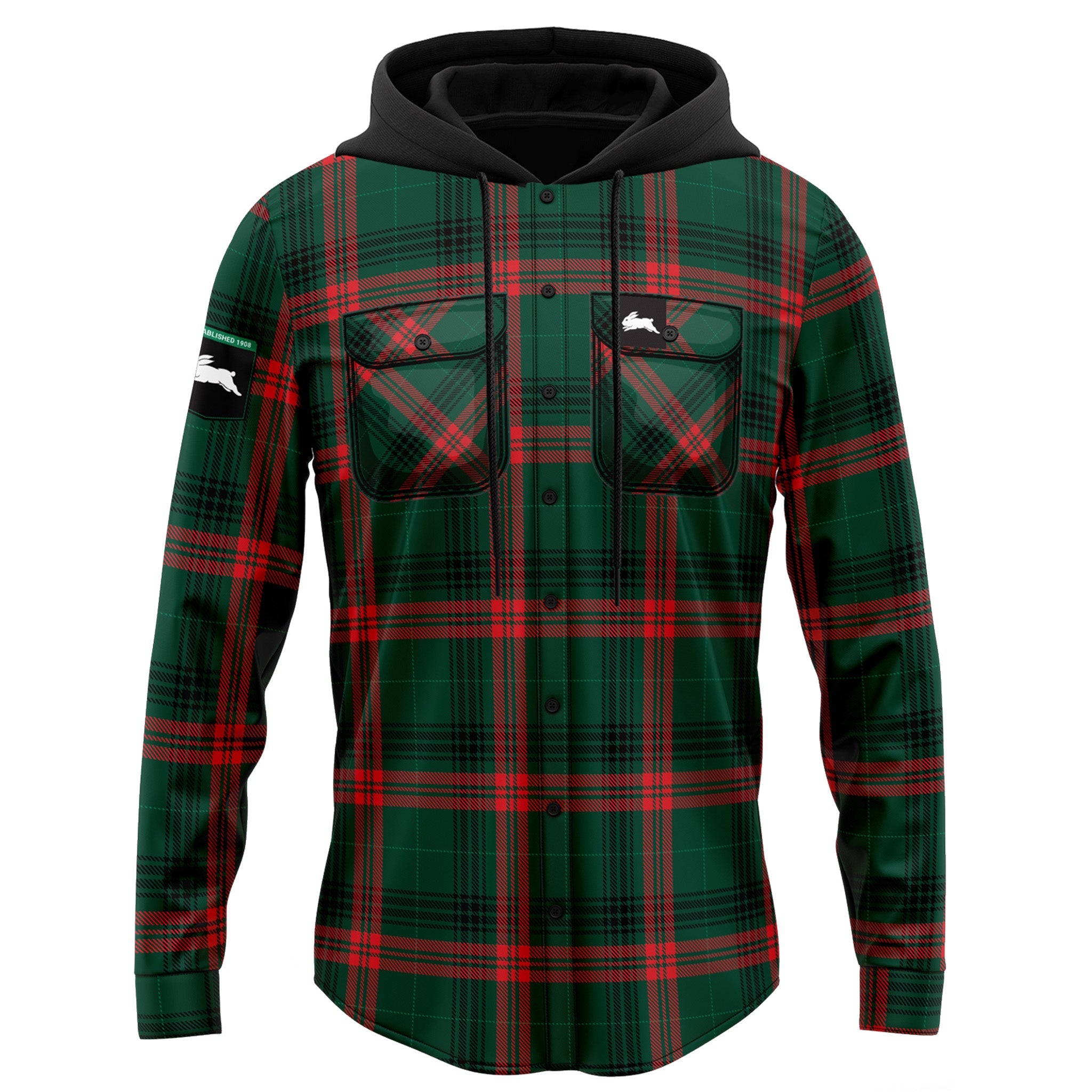 South Sydney Rabbitohs Hooded Flannel Shirt
