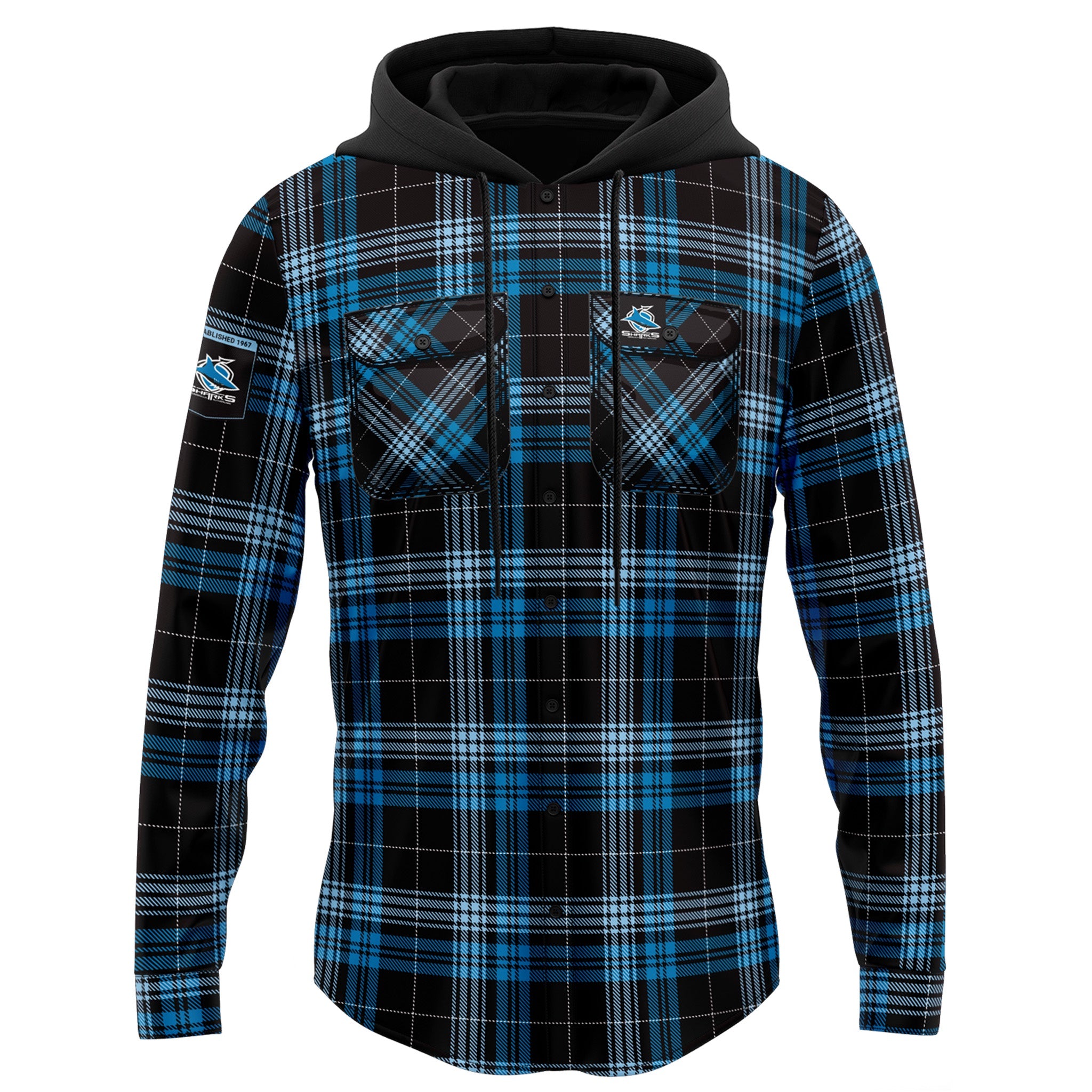 Cronulla Sharks Hooded Flannel Shirt