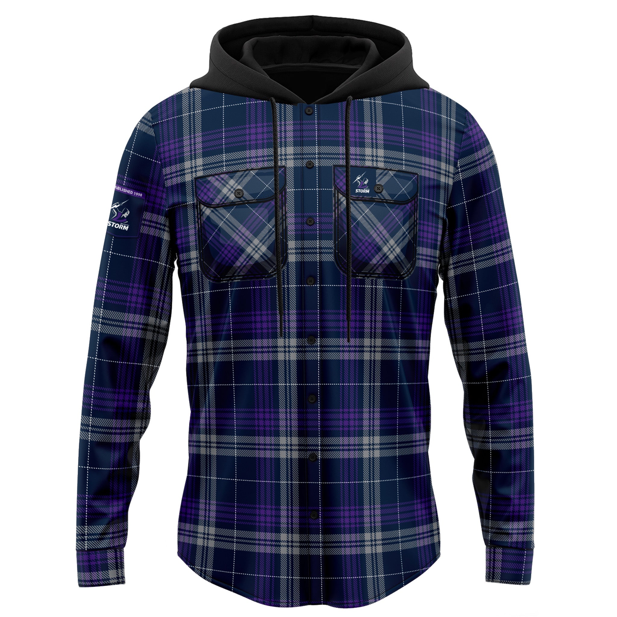 Melbourne Storm Hooded Flannel Shirt