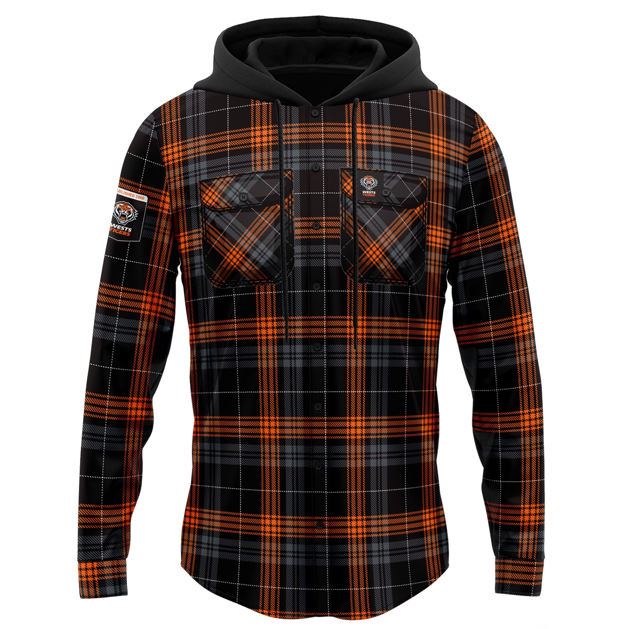 West Tigers Hooded Flannel Shirt