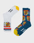 Brisbane Lions Retro 2 pack Sneaker Socks