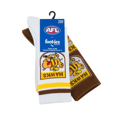 Hawthorn Hawks Retro Sneaker Sock 2 pack