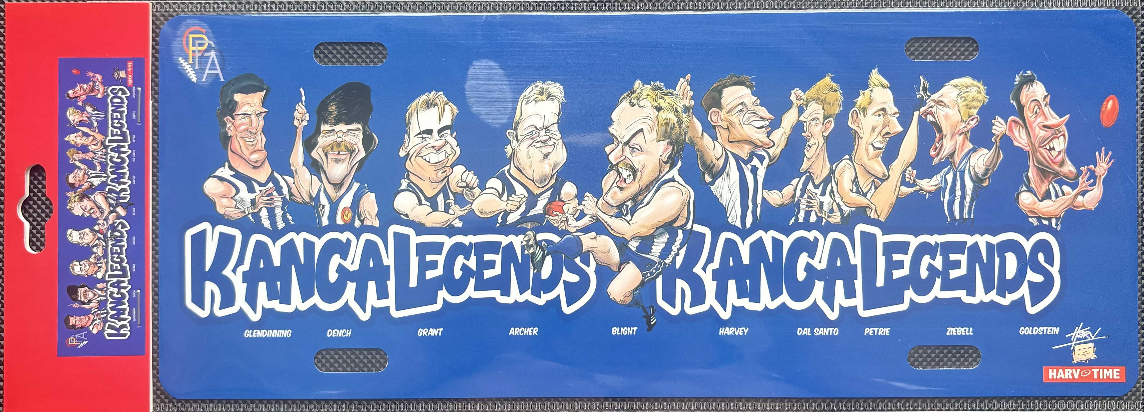 North Melbourne Kangaroos Legends Caricature Licence Plate Tin Sign