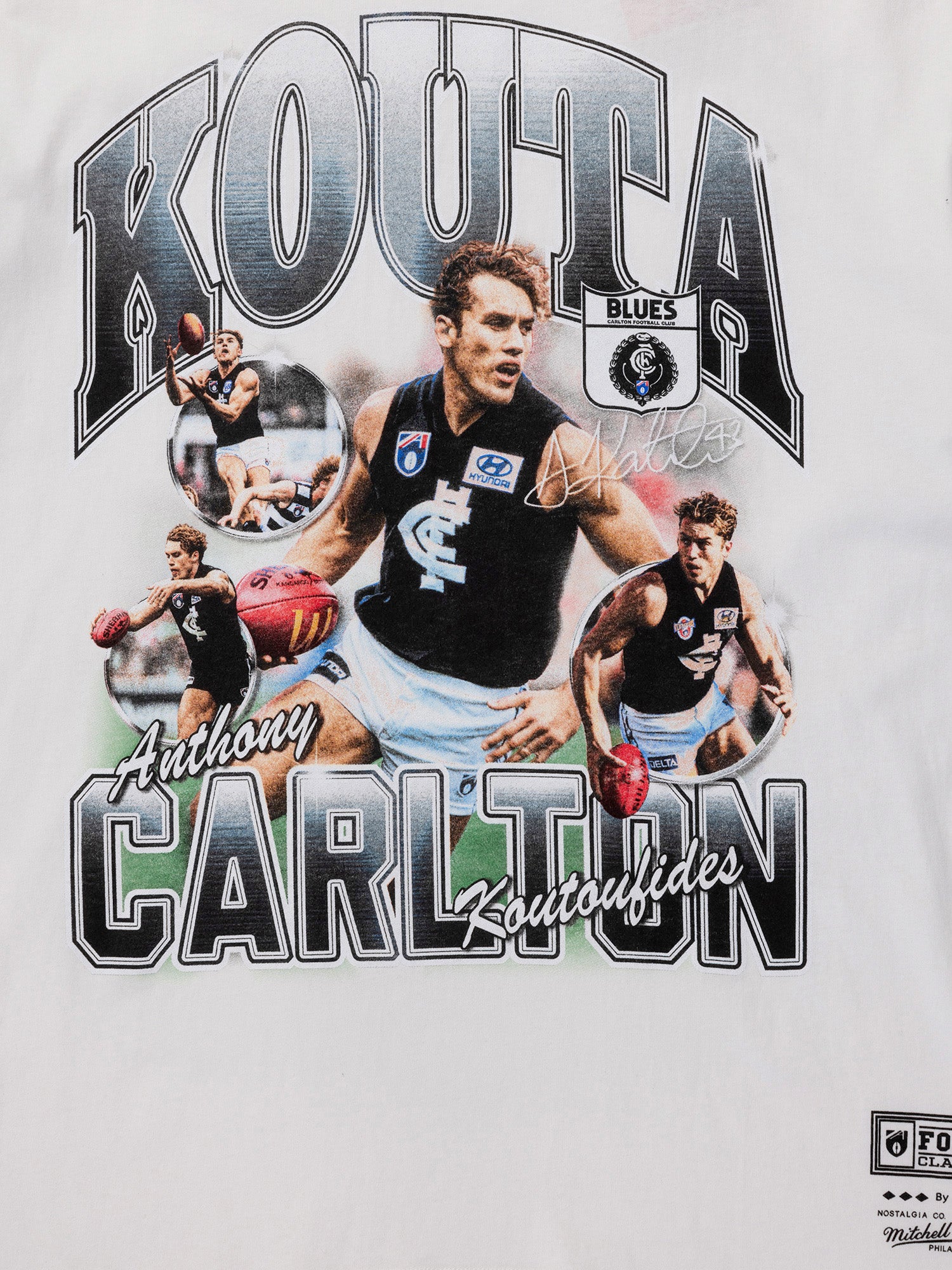 Carlton Blues - Mitchell & Ness Icon Tee - Anthony Koutoufides