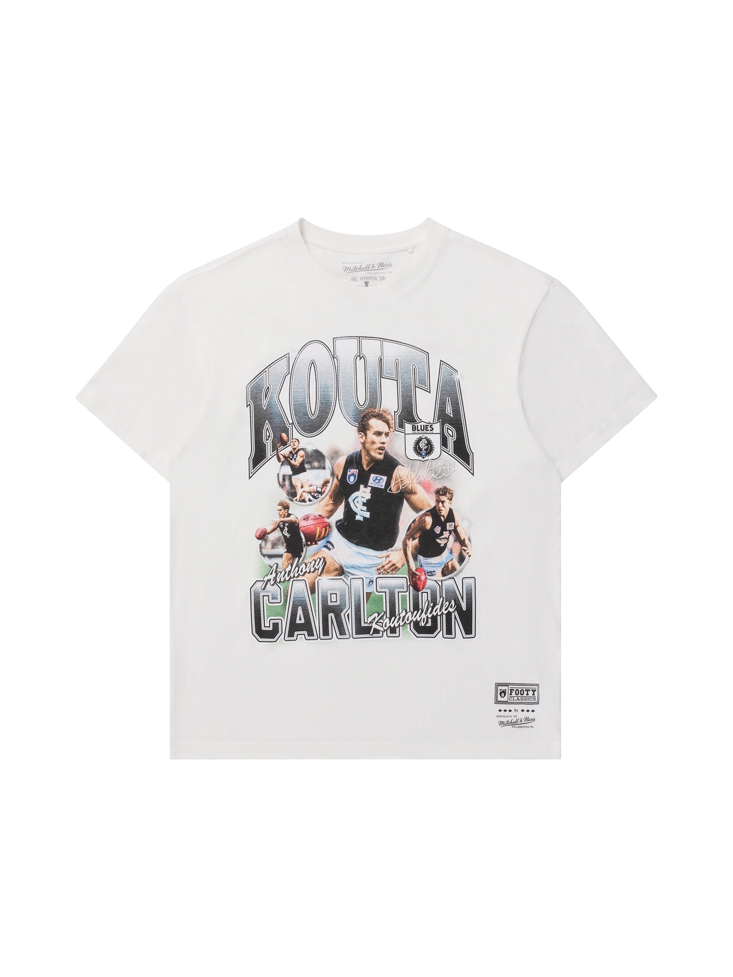 Carlton Blues - Mitchell & Ness Icon Tee - Anthony Koutoufides