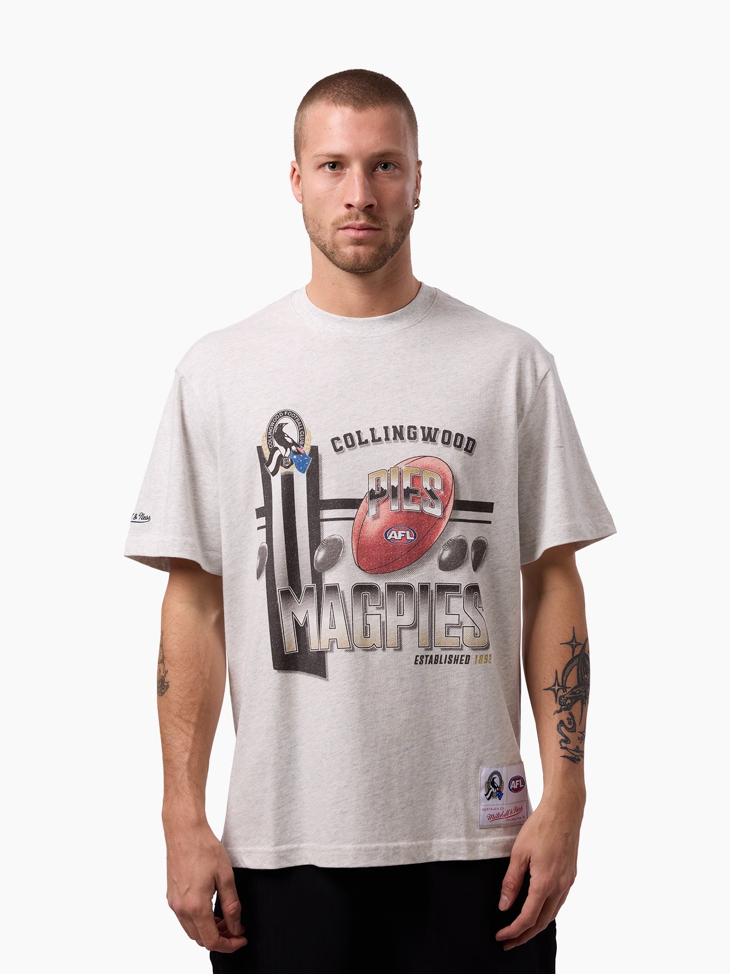 Collingwood Magpies Mitchell & Ness Strike Through Tee