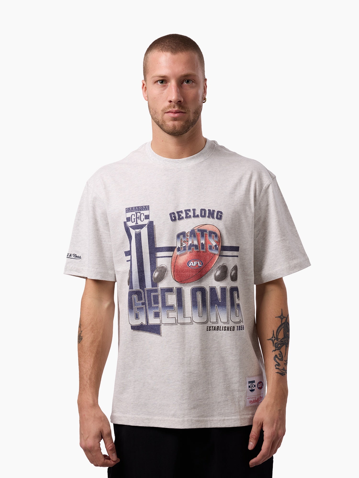 Geelong Cats Mitchell & Ness Strike Through Tee