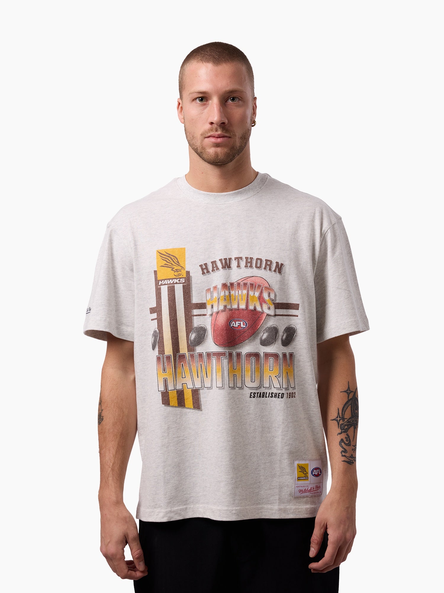 Hawthorn Hawks Mitchell & Ness Strike Through Tee