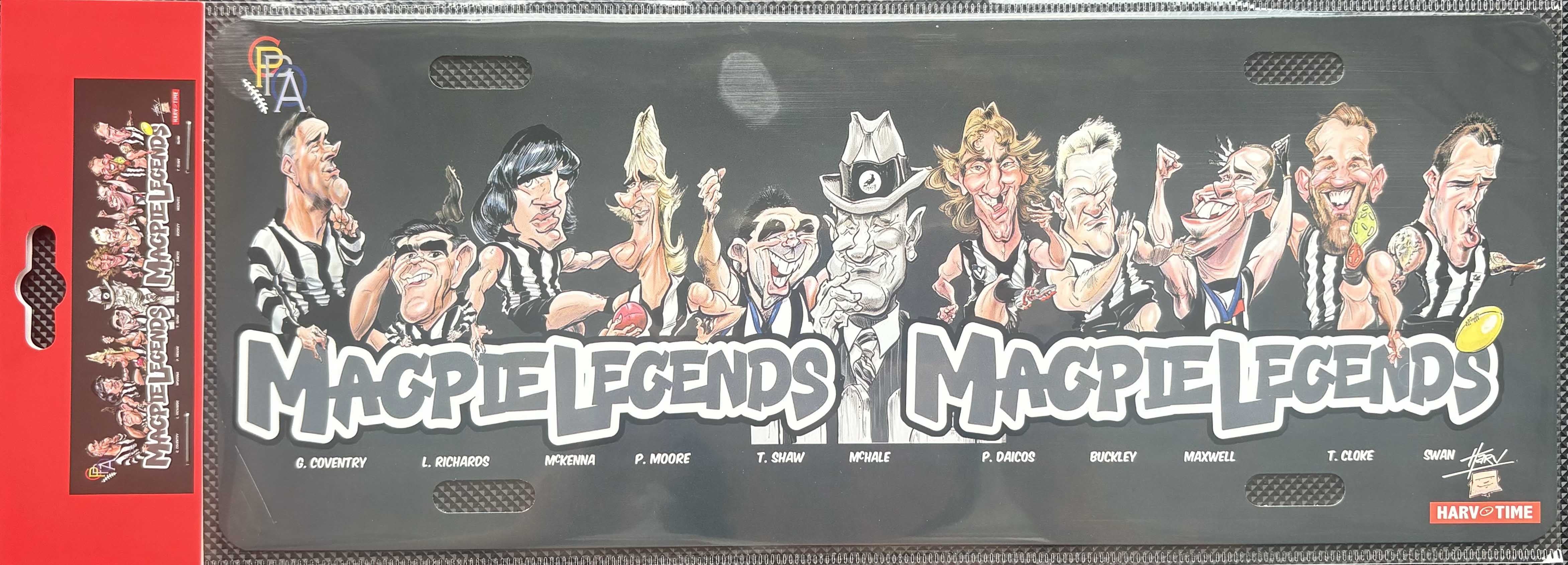 Collingwood Magpies  Legends Caricature Licence Plate Tin Sign
