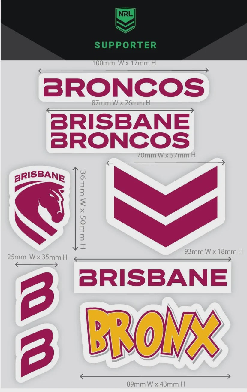 Brisbane Broncos Decals Sheet