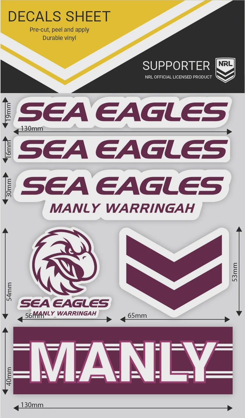 Manly Sea Eagles Decals Sheet