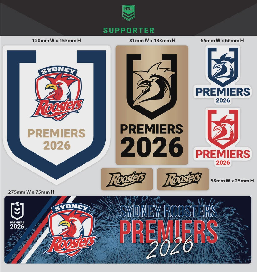 Sydney Roosters 2026 Premiers Decal Sheet
