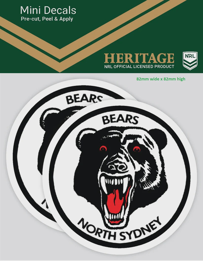 North Sydney Bears Heritage 2 Mini Decals