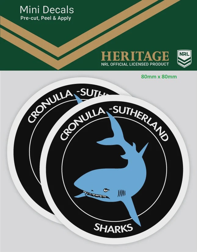 Cronulla Sharks Heritage 2 Mini Decals