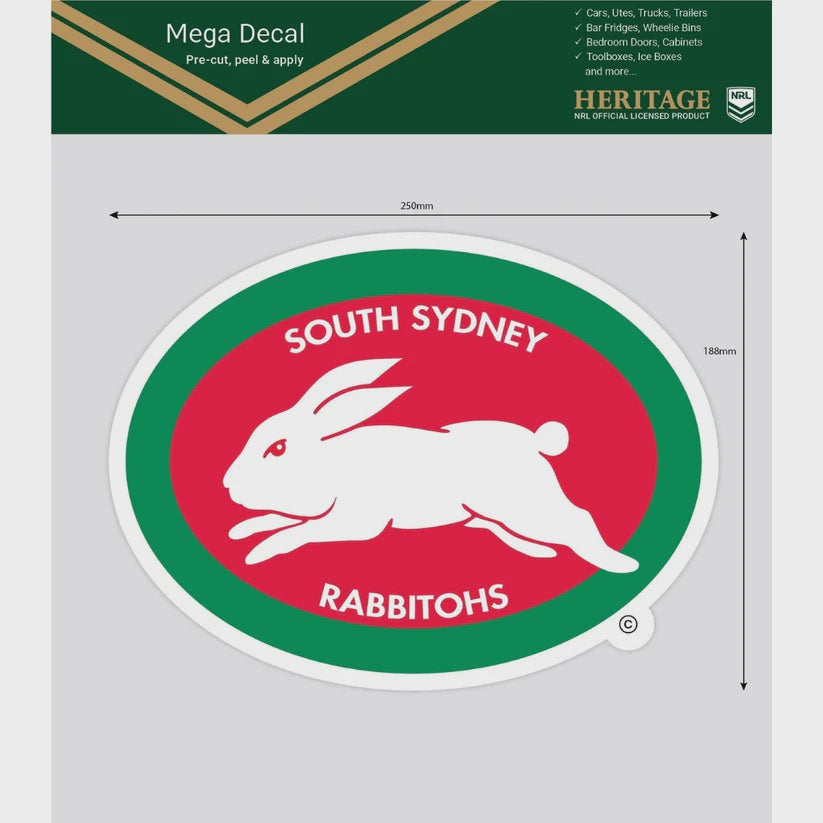 South Sydney Rabbitohs Heritage Megal  Decal
