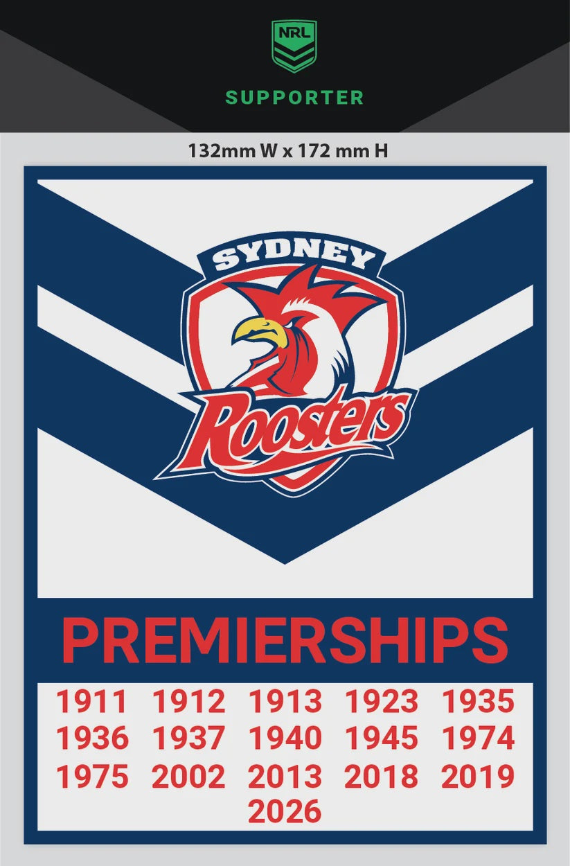 Sydney Roosters Premiership Years Decal