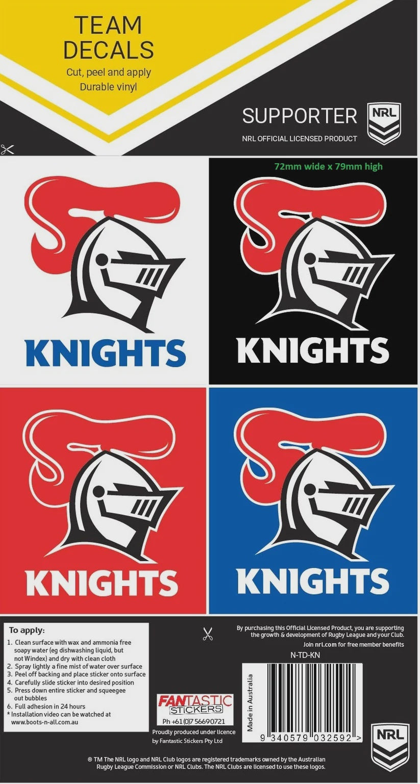 Newcastle Knights Team Decals