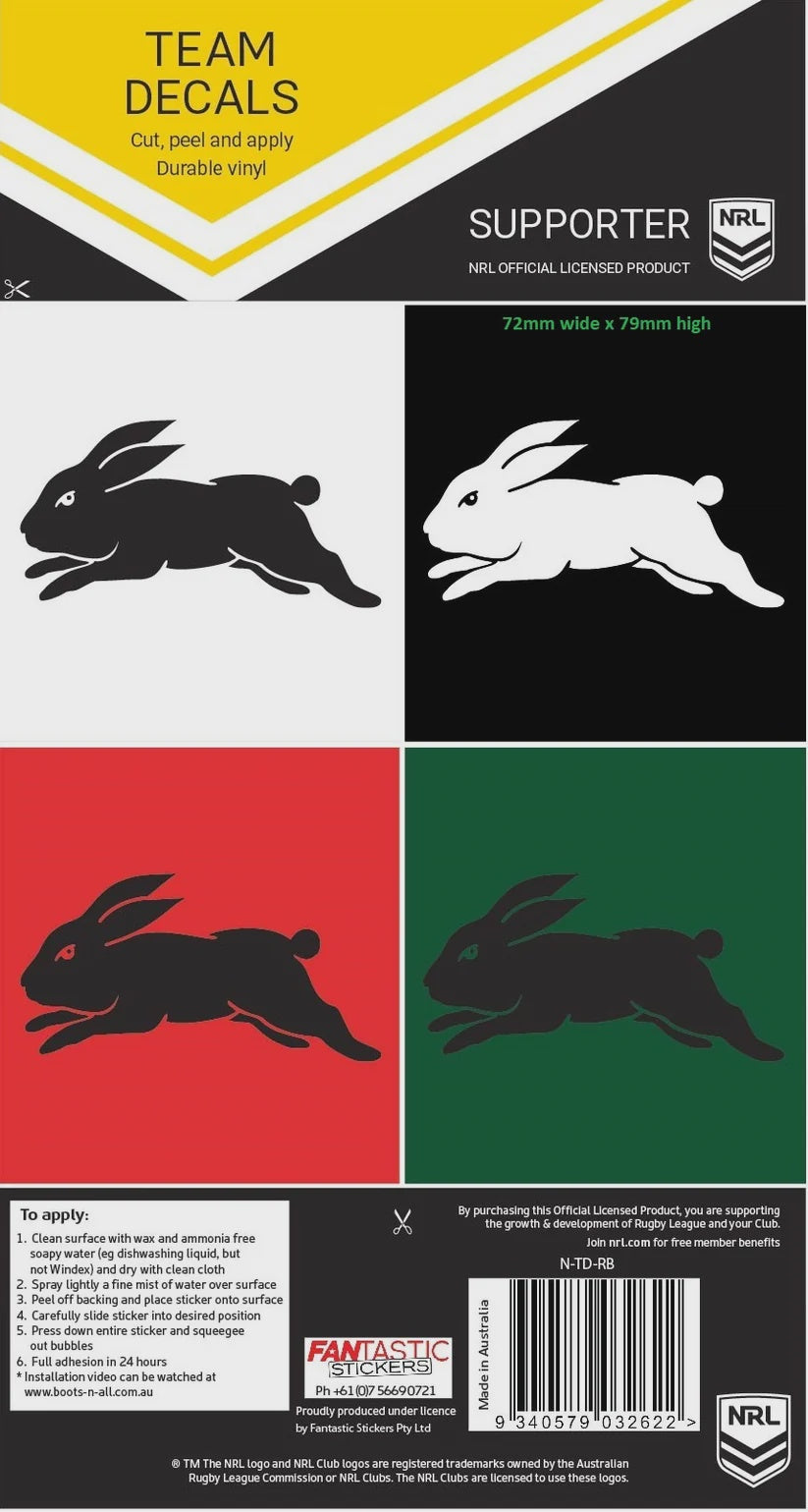 South Sydney Rabbitohs Team Decals